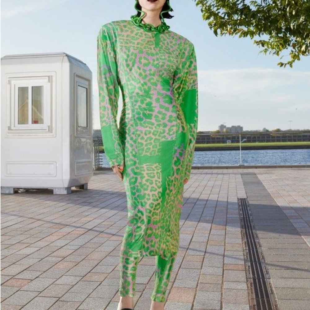 H&M Studio Collection S/S 2022 Leopard-print Jersey Dress Size S